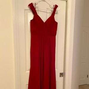 Cinderella Burgundy, Cranberry Maxi Grecian Style Bridesmaid Dress
